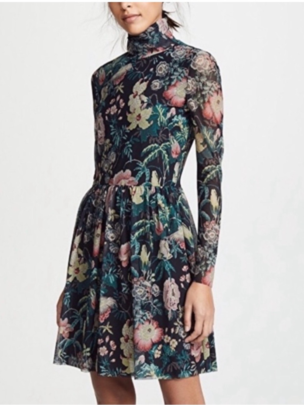 Rebecca Taylor La Vie Faded Garden Mesh Dress Size XS